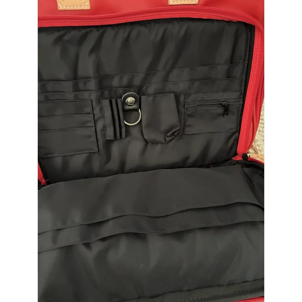RARE Jon Hart Red Coachman Laptop Work Bag W/Strap and Key Fob Included CLEAN!
